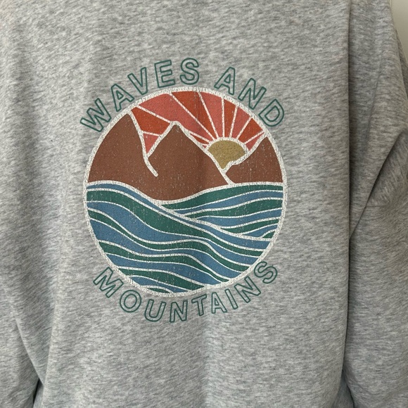 Roxy heather gray Soft Pullover Boxy Long Sleeve Hoodie Sweater Size Large - Picture 7 of 11